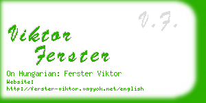 viktor ferster business card